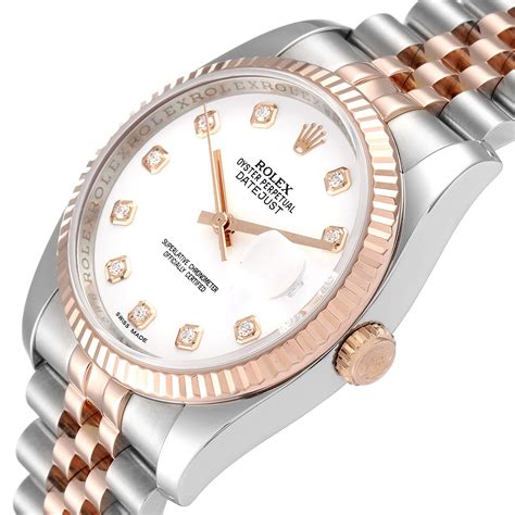 rolex datejust rose gold 36|rolex datejust 36 diamond bezel.